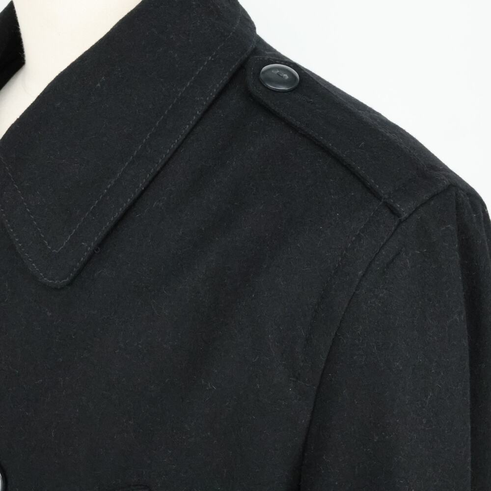 Calvin Klein Jeans Coat Jacket Mens XL Black Wool Blend Double Breasted Full Zip - Picture 13 of 16